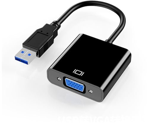 RIIPOO USB 3.0 to VGA Adapter - High-Performance Male to Female Video Converter for Windows 11/10/8.1/8/7, Monitor Connection Made Easy