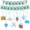Travel Adventure Party Deko Banner - 25 Stück Reise Motto Partydekoration, Partyzubehör Um Thema Weltreisen, Hängende Wirbel, Party Deko für Männer Frauen Ruhestand, Abschlussfeier, Abschiedsparty