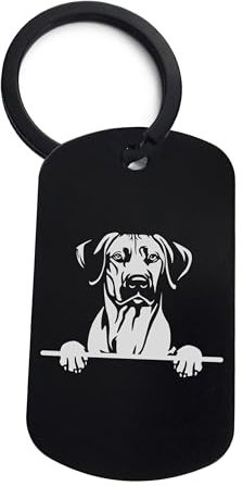 Lauthings Rhodesian Ridgebacks süßer Hund, Schlüsselanhänger, Schlüsselanhänger, Anstecknadel, Stahlanhänger, Schlüsselhalter, Schwarz , One size