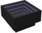 vidaXL LED Couchtisch, Beistelltisch mit LED-Infinity-Spiegel, Kaffeetisch Sofatisch für Wohnzimmer, Wohnzimmertisch, Schwarz Holzwerkstoff