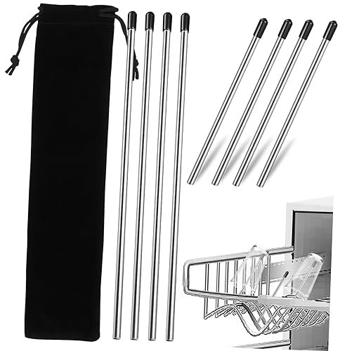 VINTORKY Bottle Holders for Dishwasher 8 Pcs Stainless Steel Draining Racks with Rubber Caps