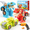 lalalark Dinosaur Toys, 3 Pack Take Apart Dinosaur Playset with Electric Drill, Transforming Construction Building Toys, Two-Way Switch, Play Cars Toy for Boys Girls, Birthday Gifts