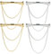 Sertay 4 Stück Kragen Clip Kette, Krawatte Kragen Pin, Anzug Accessoires Herren, Krawattennadel Anzug Accessoires, Kragen Bar Kette, Geeignet für Geschäftsverhandlungen, Termine oder Abendessen