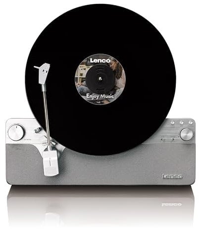 Lenco LSA-071SI - Tocadiscos Vertical Totalmente automático con Altavoces incorporados y Bluetooth® - Plata