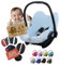 Frottee Sommerbezug [Schonbezug für Babyschale] Autositz kompatibel mit Maxi Cosi Cabrio Fix + GRATIS Gurtpolster (hellblau + GP)