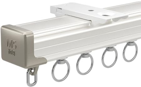 Cammeciso Gardinenschiene Deckenmontage,Schwerlast-Vorhangschienen,Flexible Gardinenschiene,Leicht,Aber Starke,Kann An Der Decke Oder An Der Wand Montiert Werden