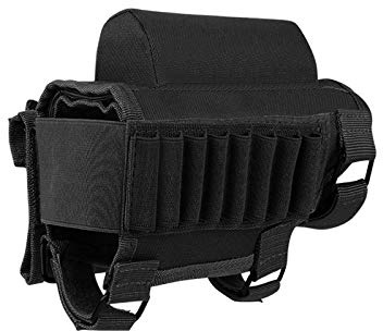 Pvnoocy Taktische Gewehr-Wangenauflage mit 2 MOLLE-Taschen für 8 Gitterschalen und 2 Verschiedene Höhen Wangenpolster .22 .223 Kal .308 30-06 .300 .303 & 7.62 mm