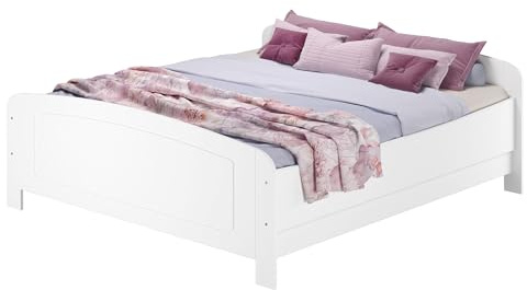 Erst-Holz Großes weißes Ehebett Seniorenbett extra hoch 180 x 200 Zubehör wählbar V-60.44W-18ohne Zubehör