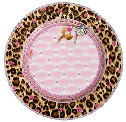 European-style minimalist ceramic underglaze pink fresh and lovely western flat plate -10.5-inch Leopard print plate