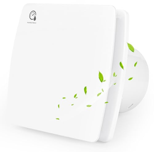 Glovios Badlüfter mit Feuchtigkeitssensor und Timer, Badlüfter 100mm mit Rückstauklappe Leise Abluftventilator 12W Badezimmer Lüfter Weiß Wandventilator Lüfter, IPX4