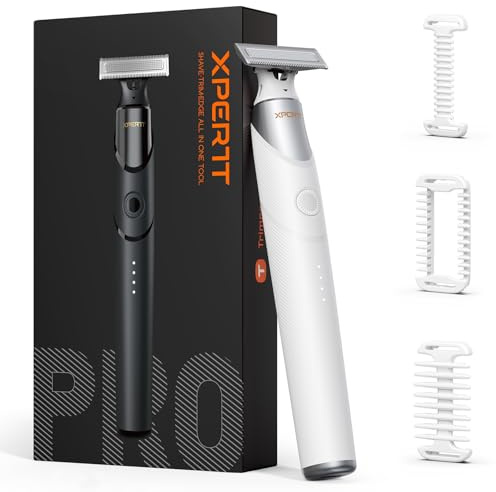 Trimcoo Electric Groin & Body Hair Trimmer - Painless Beard Razor for Men, All-in-One Body Groomer, Waterproof Wet/Dry Men's Ball Shaver With Magnetic Head, USB-C Charging, Easy Claen, White(Lite)