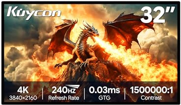 Kuycon Q32S 32 inch FHD (3840x2160) 4K Monitor, 0.03ms, IPS, 1.07 Billion Colors, 99% sRGB, HDR, Eye Care, Anti-Glare (Honeycomb - without Stand)