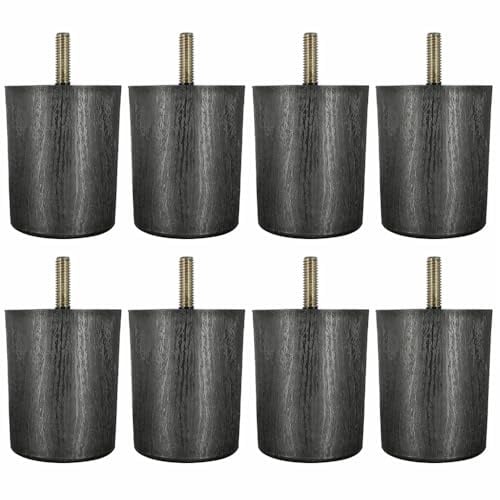 BE-TOOL 8 pièces Pieds de Meuble, Pieds de Meuble en Plastique pour Armoire avec Vis à Visser - Pieds de Canapé Ronds Durables pour Armoire, Canapé, Chaise et Lit (5,9 cm * 5,5 cm * 7 cm)