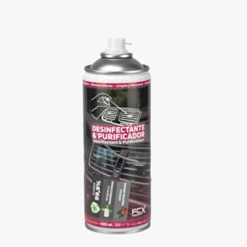AutoFullCar - Desinfectante Purificador y Ambientador para Aire Acondicionado de Coche en Spray 400 ml Limpiador de Conductos AC Elimina Bacterias y Malos Olores con Cánula Direccional (Frutos Rojos)