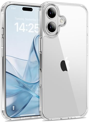 USLAI Hülle für iPhone 17, Transparent | Anti-Vergilbung, Durchsichtige Kratzfeste Rückseite, Stoßfest & Militärischer Schutz
