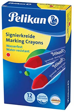 Pelikan 701029 - Signierkreide für rauhe Untergründe Schachtel mit 12 Stück, rot