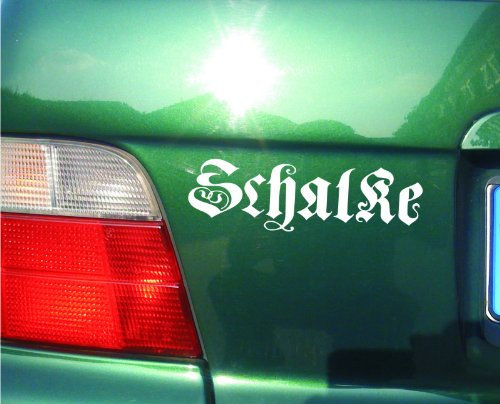 cartattoo4you® AK-01600 | Schalke - Fraktur/altdeutsche Schrift | Autoaufkleber Aufkleber Freistehend, Farbe weiß,in 19 Farben erhältlich, 17 x 5 cm, Waschstrassenfest, Stadtteil Gelsenkirchen