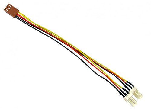 rhinocables 3 Pin PC Fan Power Splitter Cable - Female - 2 x Male Connector Internal Y Splitter Adapter