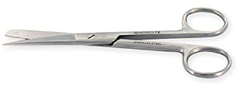 GIMA - Forbici Chirurgiche Rette, Punte Alterne, Smussa/Acuta, Misura 18 cm, in Grigio (Acciaio) Inox