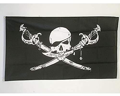 AZ FLAG - Flagge Pirat Brethren Of The Coast - 150x90 cm - Piraten Totenkopf Fahne 100% Polyester mit Messing-Ösen - 110g