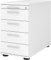bümö Schreibtisch Schrank abschließbar, Schubladenschrank Holz in weiß, Container mit Schubladen - Schubladen Schrank Büro, Schreibtisch Container od. Schreibtisch Kommode mit Relinggriffe
