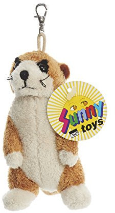 Sunny toys 32617 - Plüsch Erdmännchen mit Schlüsselanhänger, Circa 11 cm