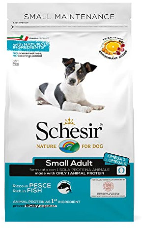 Schesir Dog Small Maintenance Fisch, Hundefutter trocken für kleine Hunde, Beutel, 2 kg