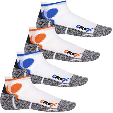 CFLEX Damen und Herren Running Funktions-Sneakersocken (4 Paar) Laufsocken