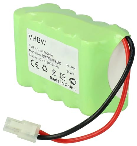 vhbw NiMH Akku 2000mAh (12V) kompatibel mit den Signalgeber von Robomow Rasenmäh-Roboter Premium RS612, RS622, RS630 Ersatz für MRK5006A