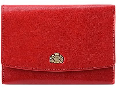 WITTCHEN Geldbörse aus Rindsleder | Kollektion: Arizona | mit Druckknopfverschluss | aus hochwertigen Materialien | elegant und klassisch | Rot | 14x10 cm