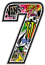 4R Quattroerre.it 13357 Numero 7 Adesivo Sticker Bomb