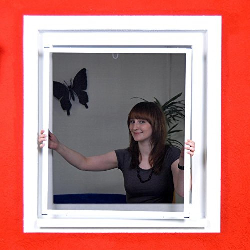 Profi Slim POLLENSCHUTZ Alu Bausatz für Fenster - Fliegengitter Insektenschutz 100 cm x 120 cm Braun