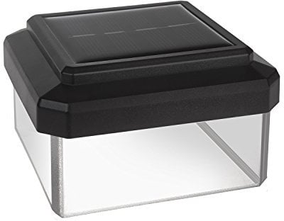 Green Blue LED Solarlampe für Zaunpfähle | Gartenlicht mit Dämmerungssensor | Warmweiß 4000K | Inklusive Akku | Kompakte Größe (80x80 mm)