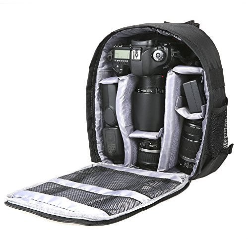 Docooler Kamerarucksack,wasserdichte Atmungsaktive Kamera Rucksäcke DSLR Digitalkamera Digital Rucksack für Canon Nikon Sony SLR Spiegelreflexkamera(Lila)