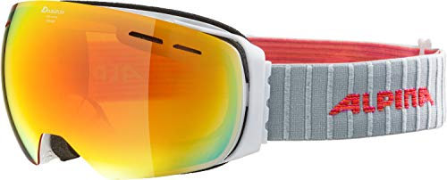 ALPINA GRANBY - Verspiegelte, Kontrastverstärkende & Polarisierte Skibrille Mit 100% UV-Schutz Für Erwachsene, white, One Size
