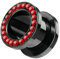 Piercingfaktor Flesh Tunnel Schraub Plug Ohr Piercing Edelstahl Titan mit Schraubverschluss Zirkonia Kristallen Strass Steinen 2,4mm Schwarz rote Kristalle