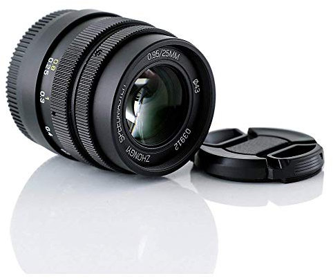 Mitakon Zhongyi Speedmaster 25 mm f / 0.95 Objectif Standard pour Monture Micro Quatre-Tiers M43.