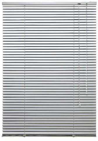 Klemmfix Alu Jalousie ohne Bohren - viele Größen und Farben - Aluminium Lamellen - Klemmträger Montage Fenster Tür - Rollo Faltrollo Sonnenschutz Jalousette (Größe 100 x 130 cm, Farbe Silber)