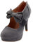 LUXMAX Womens Platform Stiletto High Heels Bow Mary Janes Round Toe Dress Pumps Size 6.5UK,Dark Grey