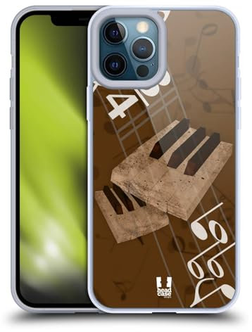 Head Case Designs Tastiera Musika Custodia in Gel [Protezione di Grado Militare] Compatibile con Apple iPhone 12 PRO Max E Compatibile con MagSafe