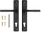 ADGO Tirador de Puerta Juego de Tiradores Derecha e Izquierda para Puerta, para Insertar, R=72mm, Rectangular, Tirador de Aluminio, Plancha de Acero, Con Recubrimiento de Polvo, Galvanizado, Negro