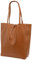 SH Leder ® Damen Echt Rindleder Shopper mit Innentasche in vielen Farben Schultertasche Henkeltasche 37x29cm Kora G266 (Cognac)
