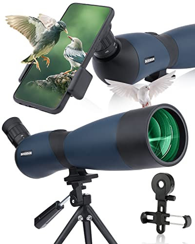 25-75x70 Longue-Vue avec Trépied, Sac de Transport et Adaptateur pour Smartphone pour L'observation des Oiseaux Visite Safari Observation des Oiseaux étoiles Tir à l'arc Camping Faune Paysage (GN018)