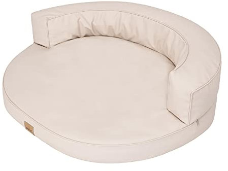 Bjird Hundebett - Hundekorb für kleine mittelgroße & große Hunde - Hundekissen - Hundesofa - Bezug abnehmbar und waschbar - Loop - Größe: L - Beige