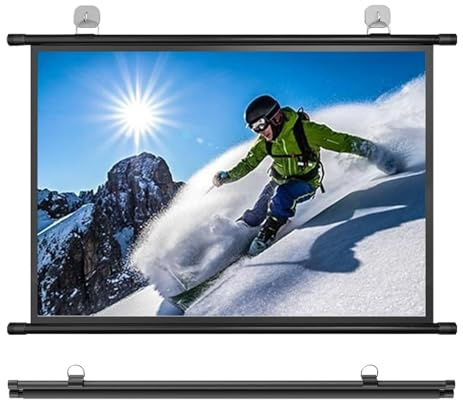 Projector Screen ， Manual Pull-Down Wall-Mounted Projector Screen Black 30-72 inches(0.16875,72)