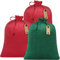 Shintop 3 Stück Große Geschenktüten Weihnachten, Samtsäckchen Stoffsäckchen mit Kordelzug für Weihnachtsgeschenke Partygeschenke für Kinder, Freunde, Familien(Rot,Grün)