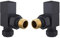 Black Angled Radiator Valves Square Modern Radiator Valves Pair of 15mm x 1/2 (Set of 2) for Heated Towel Rails & Central Heating Radiators Black Radiator Valve Set