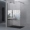doporro Box Doccia Walk in 100x200 cm Parete Doccia Anticalcare in Vetro Temperato 10mm con Barra Stabilizzatrice Regolabile in Acciaio Inox Profilo Nero Bremen02BL-BRAM3