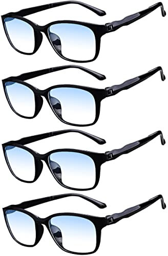 Eyglajdd Lesebrille für Herren Damen Matt Finish,TR90 leicht Lesehilfe Blaulichtfilter Brille 4er-Pack Schwarz +2,5