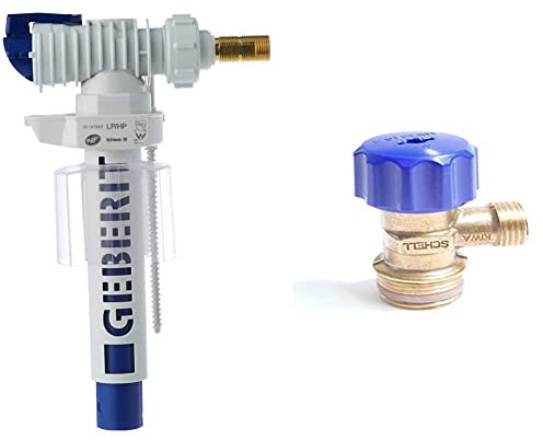 Geberit Mecanismus für Alimentación Serie 380 - Laterale Versorgungsanschluss 3/8 Mit Messingverbindung (281.000.00.1) & Eckventil für UP-Spülkasten Kombifix, Duofix (216.599.00.1)